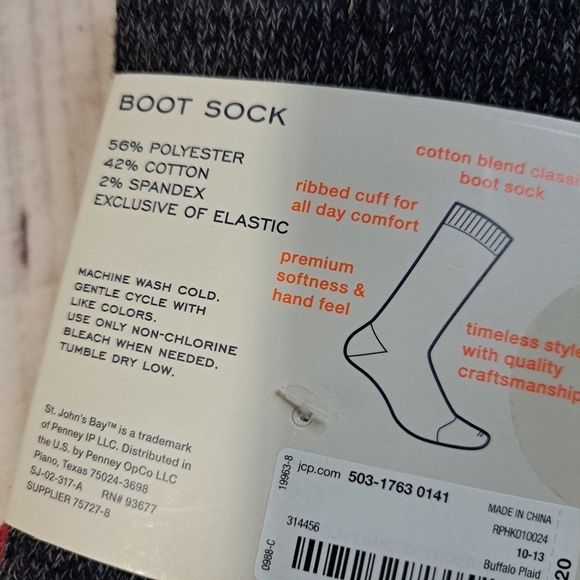 St John's Bay Buffalo Plaid Boot Sock Pack - Picture 4 of 4